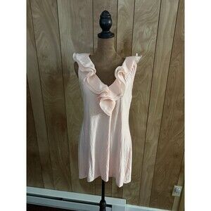 Fontana Women’s Pink Ruffle Sleeveless Tank Top Size Large L